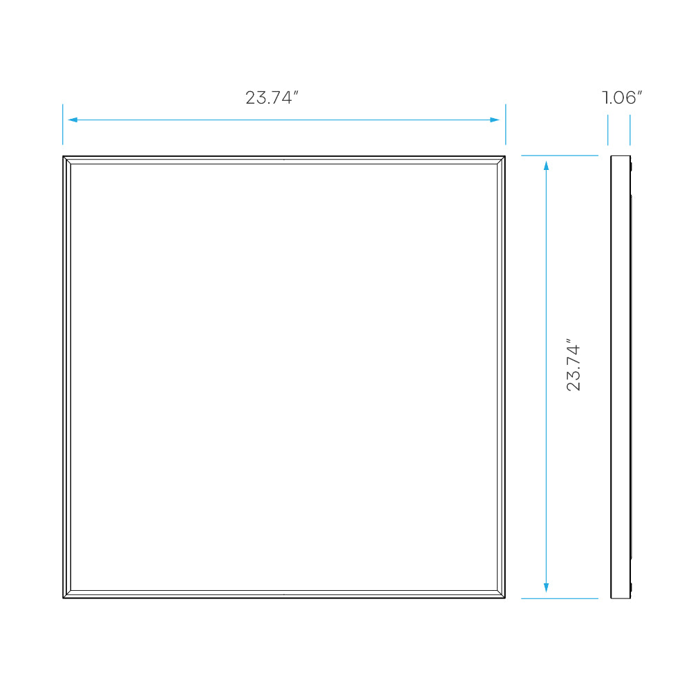 Luxrite 2x2 Slim Surface Mount Panel - CCT & Wattage Selectable Additional Image 1