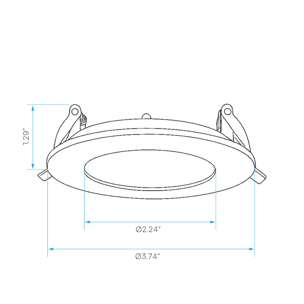 Luxrite 3" Fire Rated Canless Wafer Spotlight - 5 CCT Selectable Additional Image 1