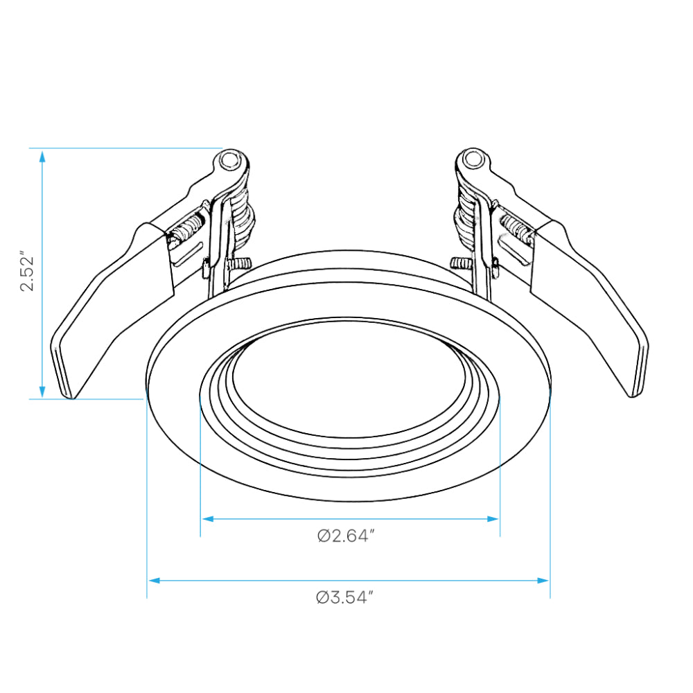 Luxrite 3" Fire Rated Step Baffled Canless Spotlight - 5CCT Selectable Additional Image 1