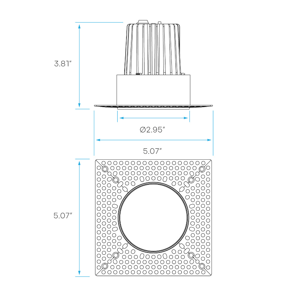 Luxrite 3" Flat Trimless Push N' Lock Spotlight - CCT Selectable Dual Dimming/Universal Voltage Additional Image 4
