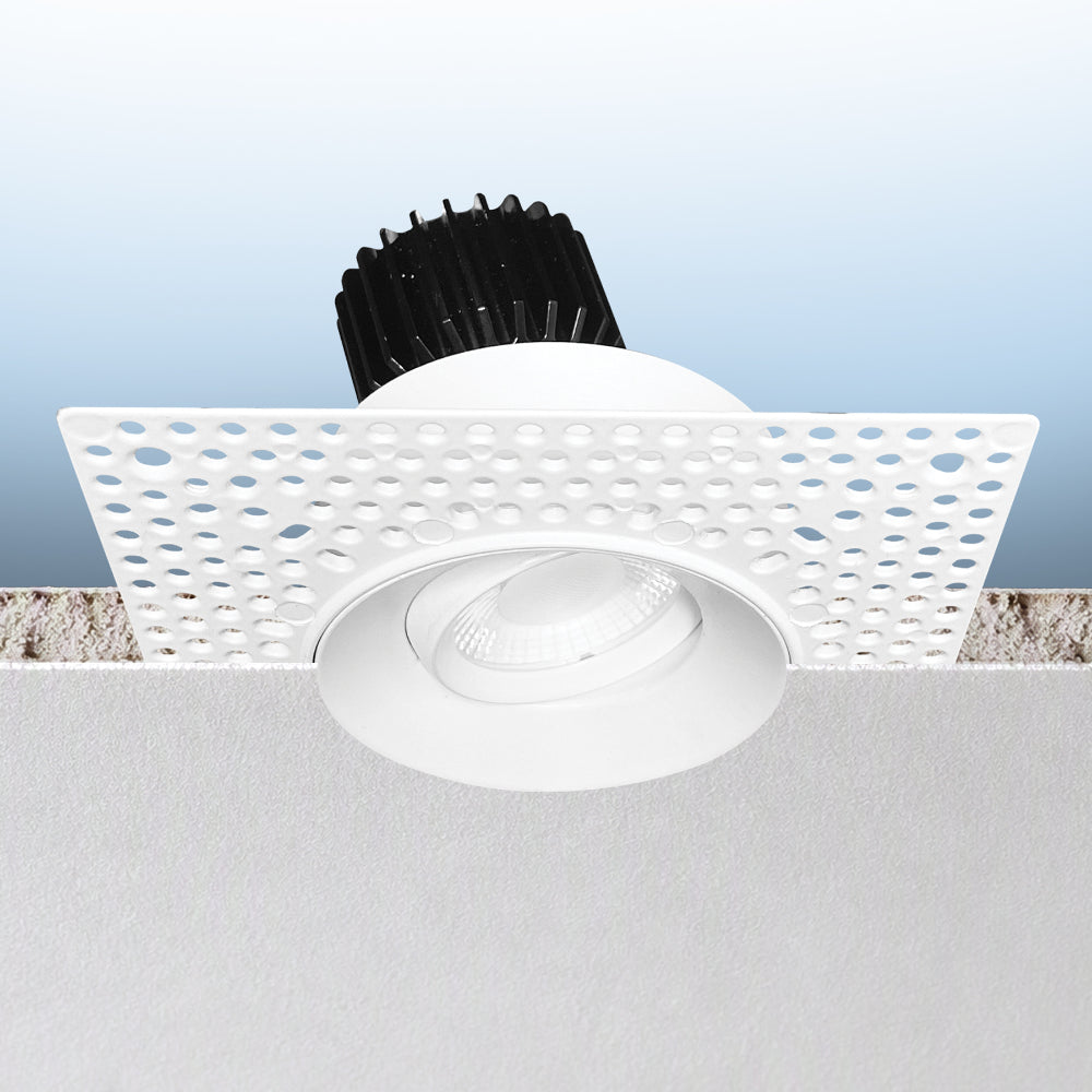 Luxrite 3" Gimbal Push N' Lock Trimless Spotlight - CCT Selectable Dual Dimming/Universal Voltage