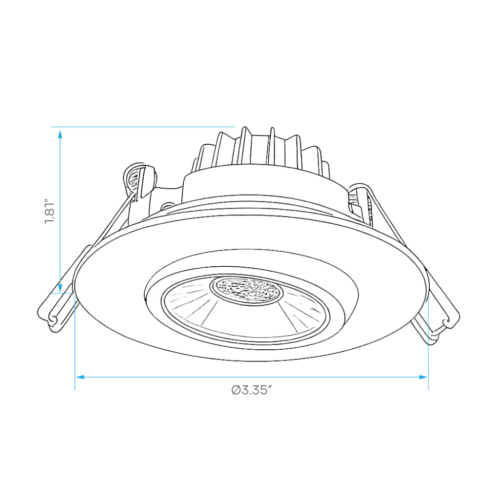 Luxrite 3" Gimbal Round 5CCT Black Canless Spotlight Additional Image 1