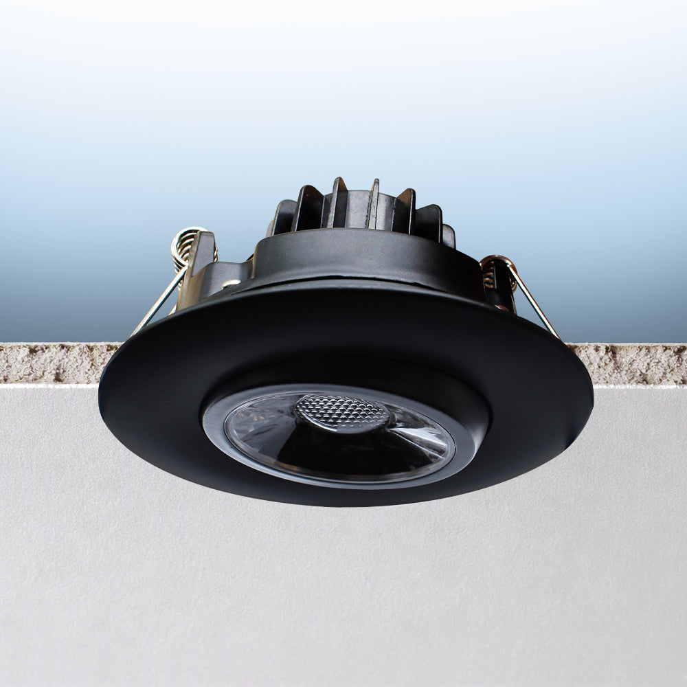 Luxrite 3" Gimbal Round 5CCT Black Canless Spotlight