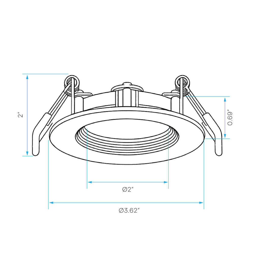 Luxrite 3" Mini Panel Round 5CCT Baffled Canless Wafer Spotlight Additional Image 1