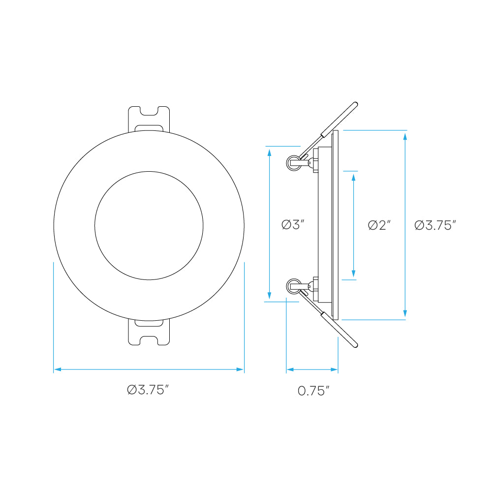 Luxrite 3" Mini Panel Round 5CCT Smooth Canless Wafer Spotlight Additional Image 5