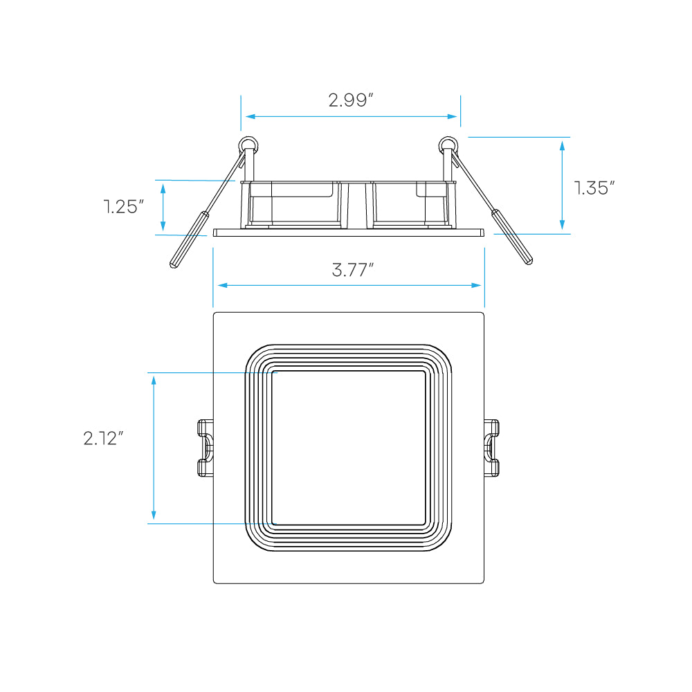 Luxrite 3" Mini Panel Square 5CCT High Output - Step Baffled Trim Additional Image 2
