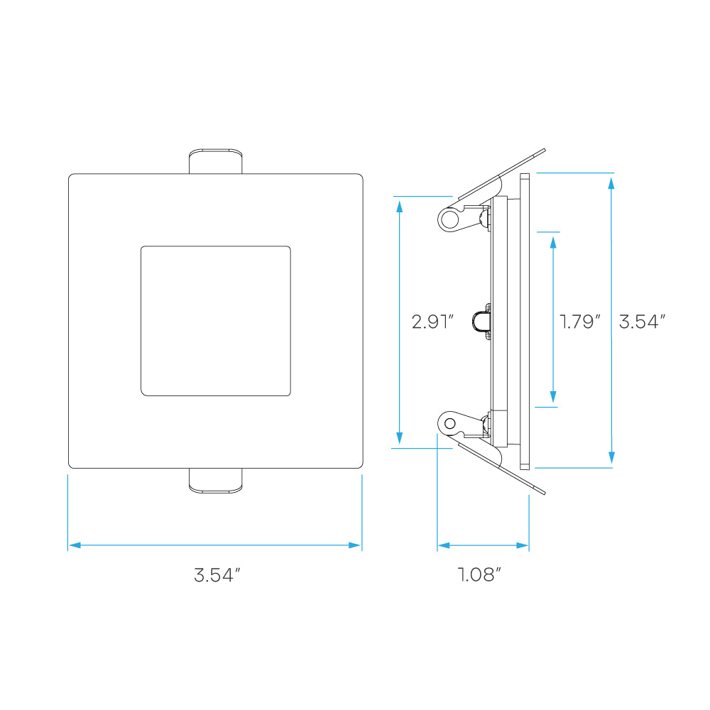 Luxrite 3" Mini Panel Square 5CCT Smooth Canless Wafer Spotlight Additional Image 4