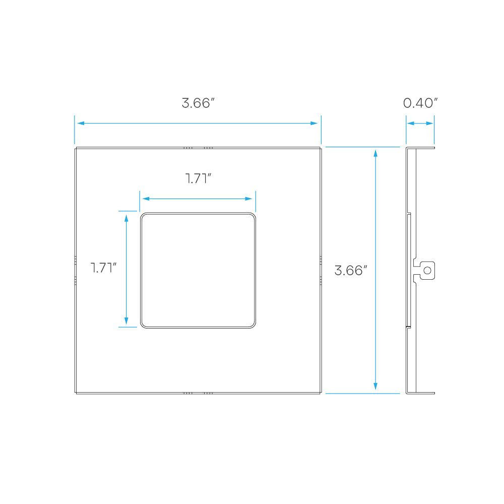 Luxrite 3" Mini Panel Square Trim Black For Canless Wafer Spotlight Additional Image 1