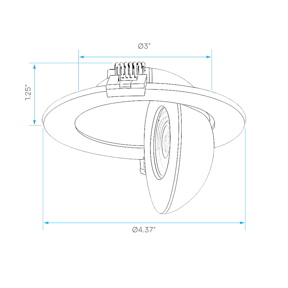 Luxrite 3" Recessed Floating Gimbal - 5 CCT Selectable Additional Image 1