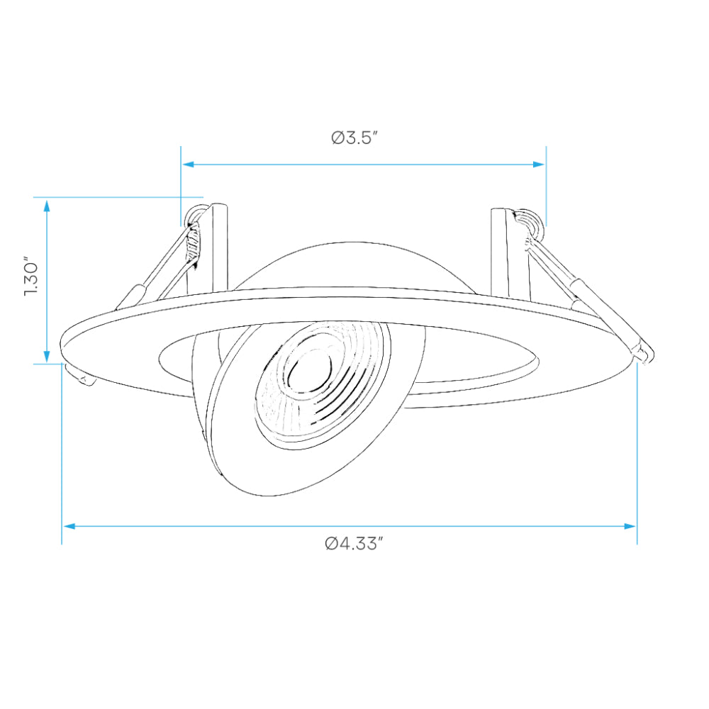 Luxrite 3" Recessed Floating Gimbal - 5 CCT Selectable Round Trim Additional Image 1