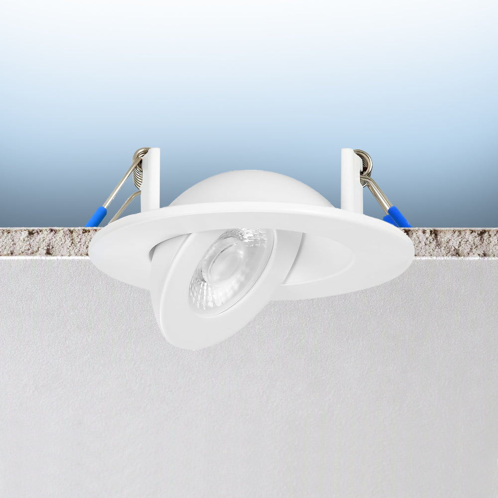 Luxrite 3" Recessed Floating Gimbal - 5 CCT Selectable Round Trim