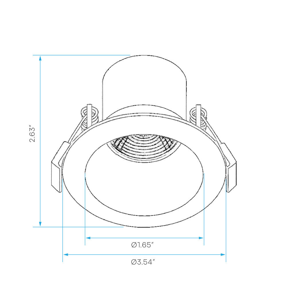Luxrite 3" Regressed Canless Spotlight - Round - 5 CCT Select Universal Voltage/Dual Dimming Additional Image 1