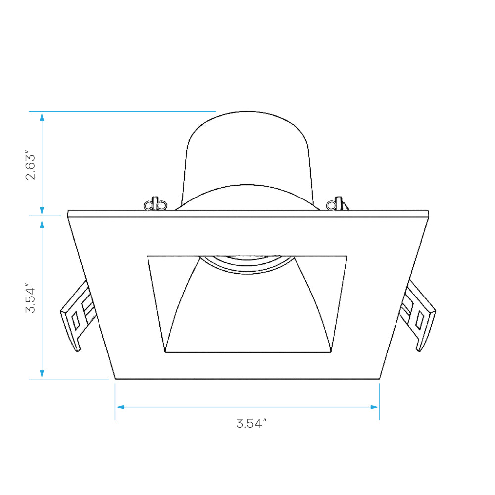 Luxrite 3" Regressed Canless Spotlight - Square - 5 CCT Select Universal Voltage/Dual Dimming Additional Image 1