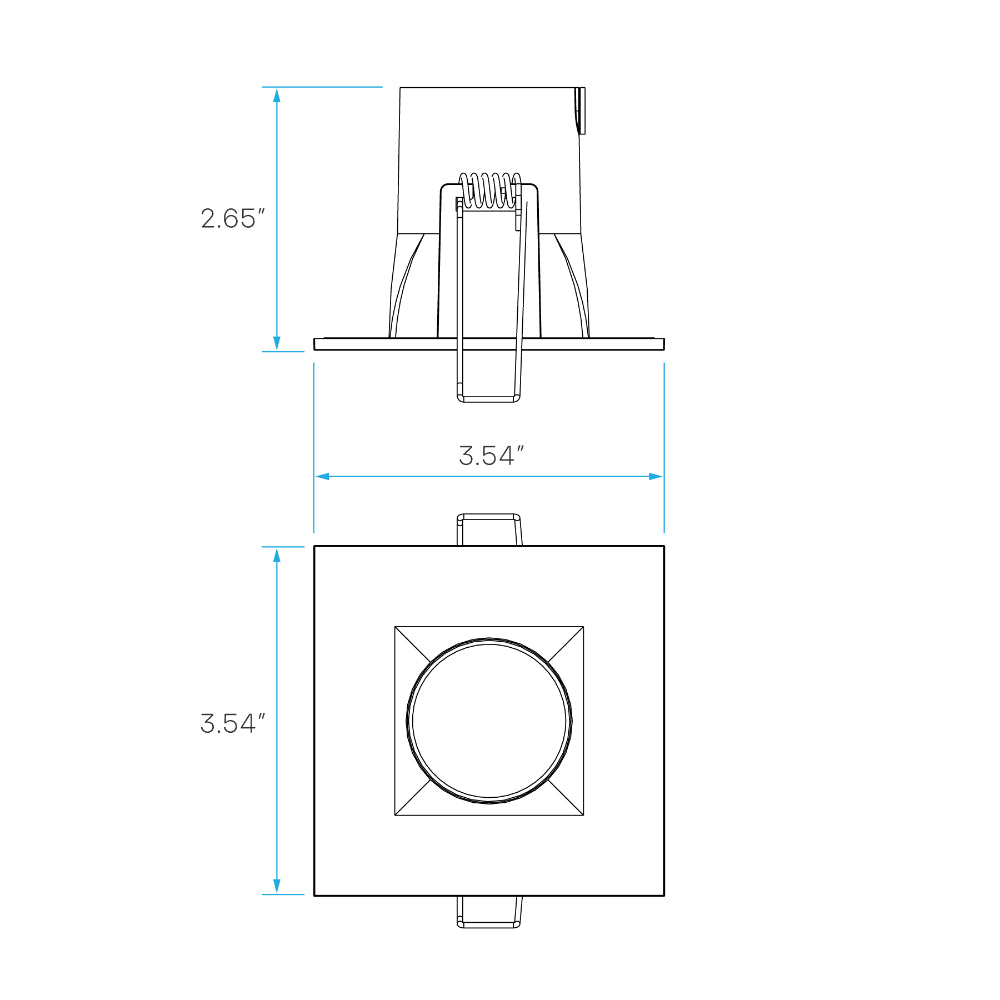 Luxrite 3" Regressed Canless Spotlight - Square - 5 CCT Selectable Additional Image 3