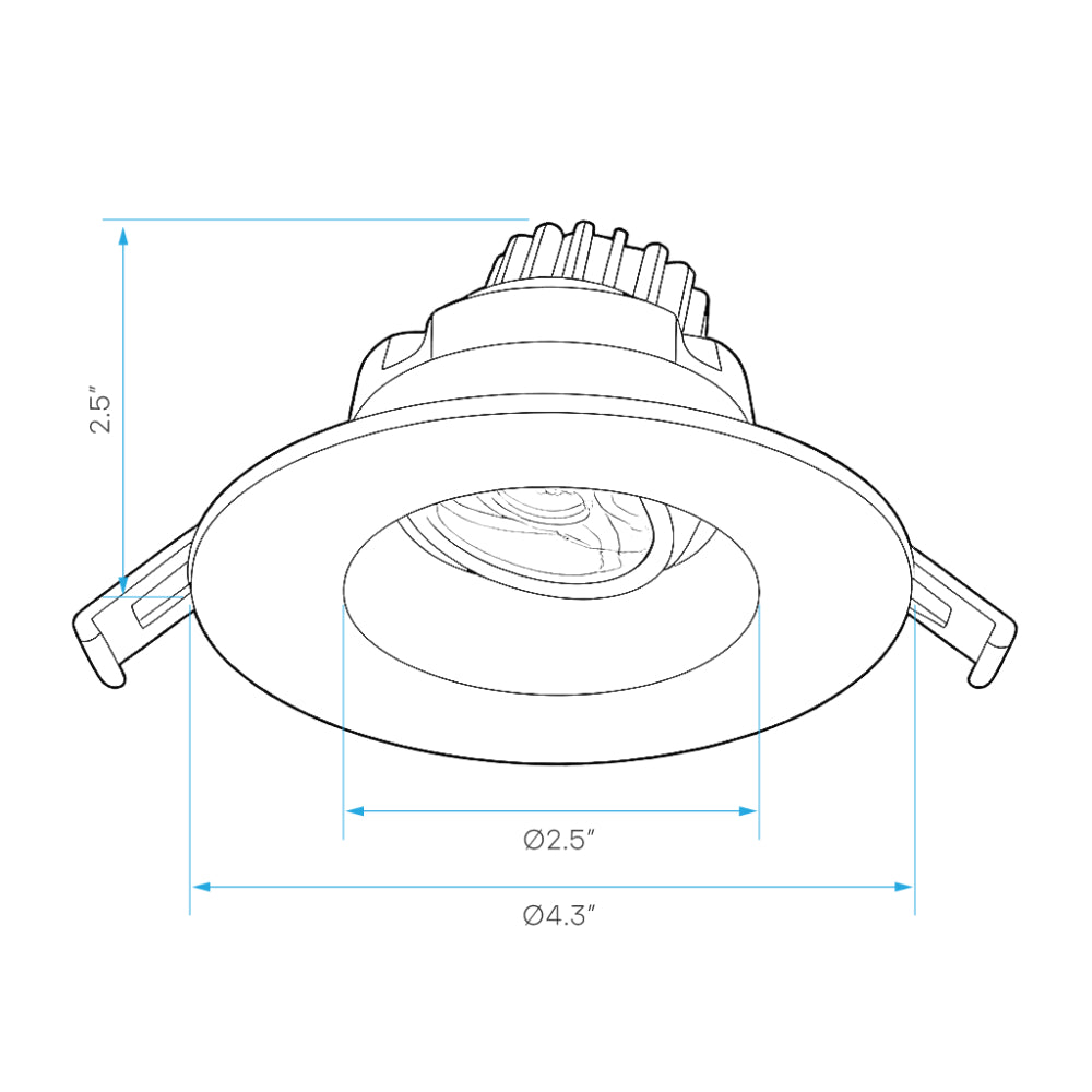 Luxrite 3" Regressed Gimbal Round 5CCT Canless Spotlight Additional Image 1