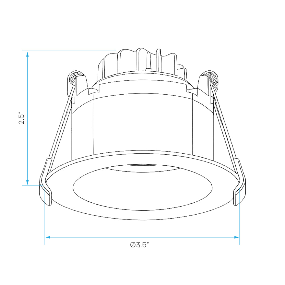 Luxrite 3" Regressed Recessed Gimbal - 5 CCT Selectable Additional Image 1