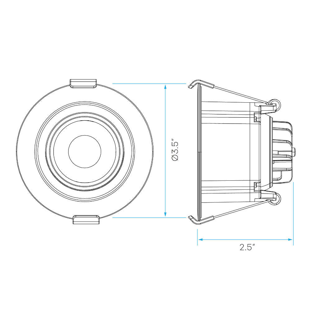 Luxrite 3" Regressed Recessed Gimbal - 5 CCT Selectable Additional Image 4