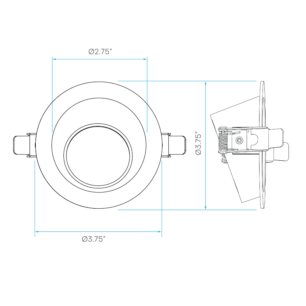Luxrite 3" Regressed Round Wall Washer Trim - White Finish Additional Image 1