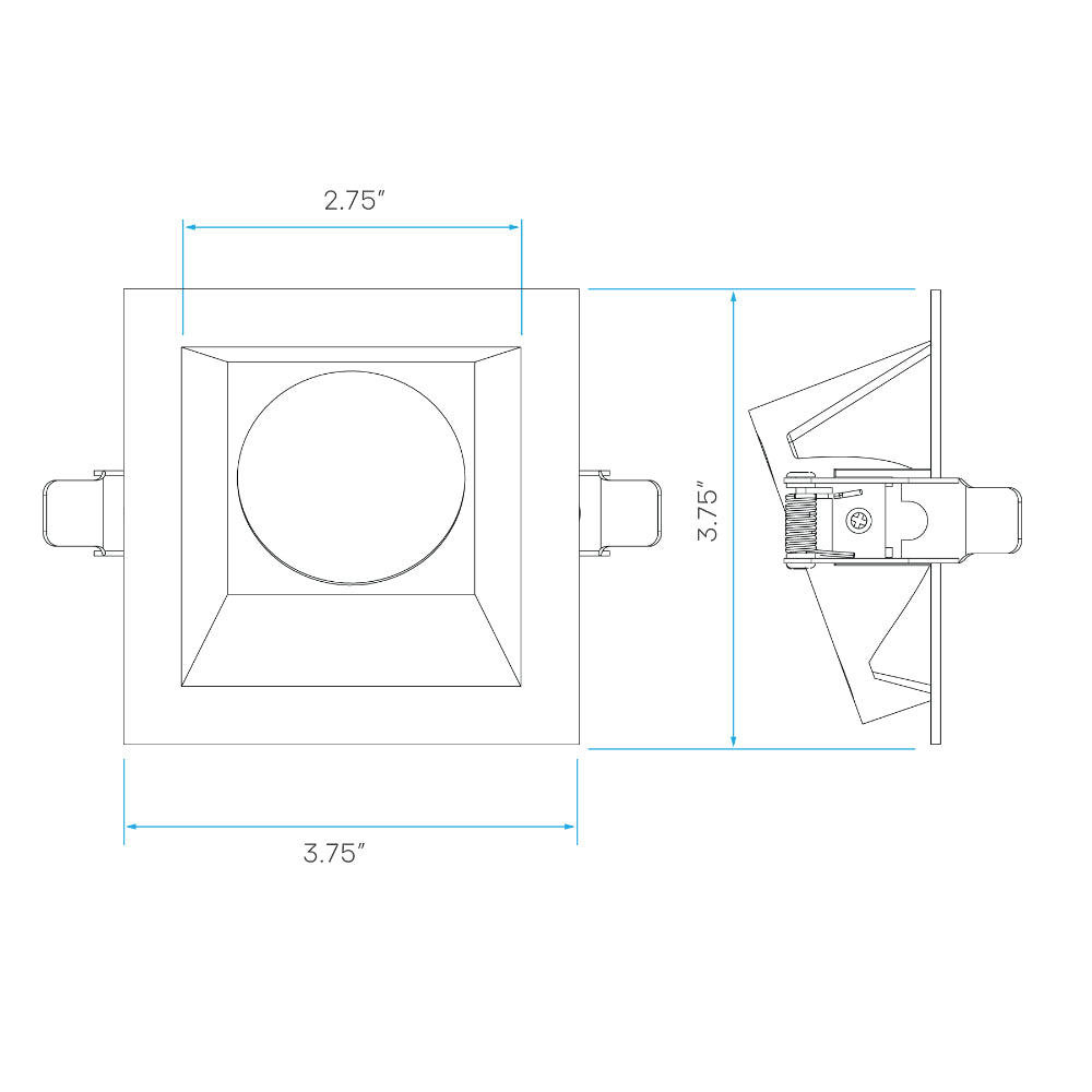 Luxrite 3" Regressed Square Wall Washer Trim - White Finish Additional Image 1