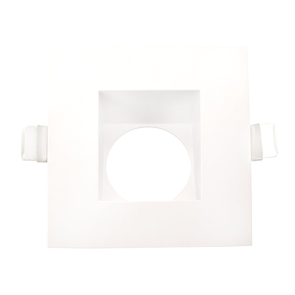 Luxrite 3" Regressed Square Wall Washer Trim - White Finish