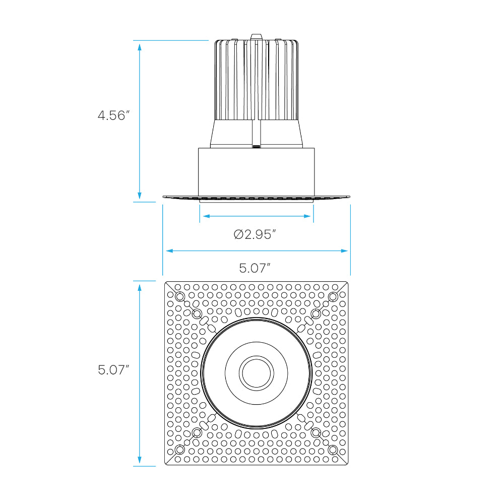 Luxrite 3" Regressed Trimless Push N' Lock Spotlight Black Finish - CCT Selectable Additional Image 4