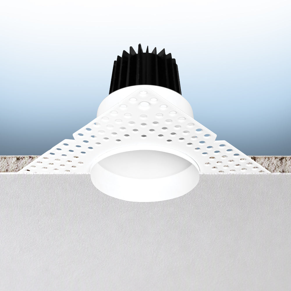 Luxrite 3" Regressed Trimless Push N' Lock Spotlight - CCT Selectable Universal Voltage/Dual Dimming/Universal Voltage Round