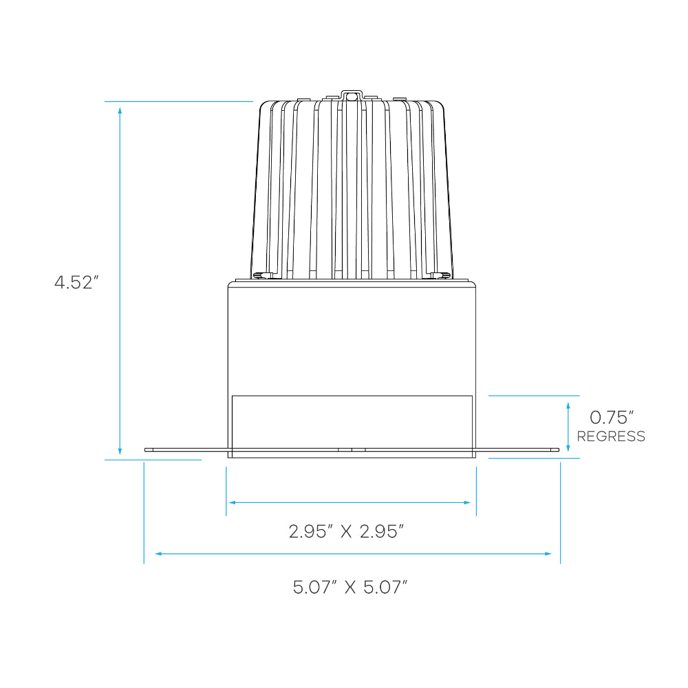 Luxrite 3" Regressed Trimless Push N' Lock Spotlight - CCT Selectable Universal Voltage/Dual Dimming/Universal Voltage Square Additional Image 5