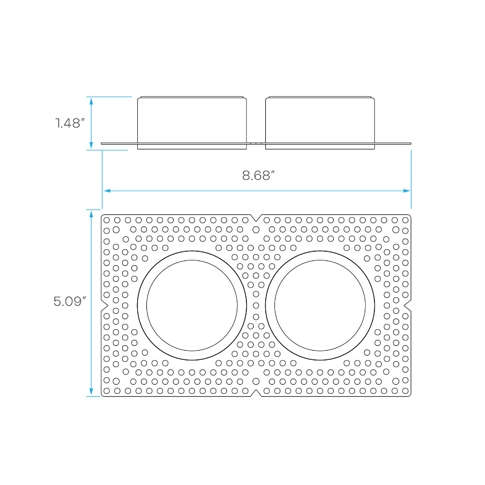 Luxrite 3" Trimless - 2 Head Plaster Frame for Spotlight Additional Image 1