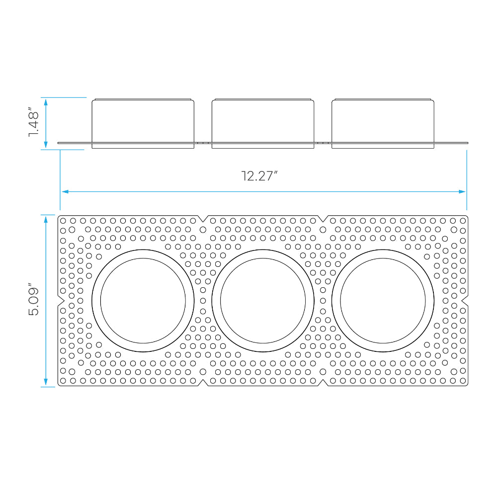 Luxrite 3" Trimless - 3 Head Plaster Frame for Spotlight Additional Image 1