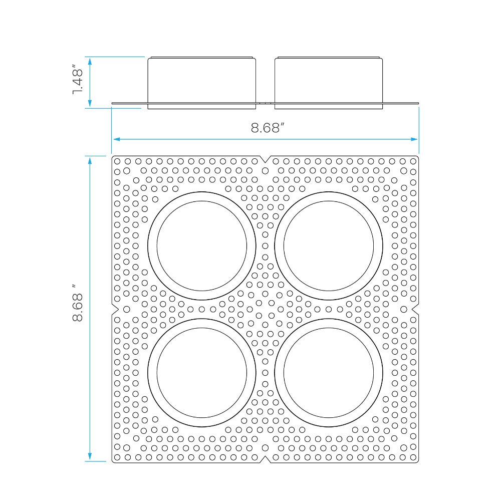 Luxrite 3" Trimless - 4 Head Plaster Frame for Spotlight Additional Image 1