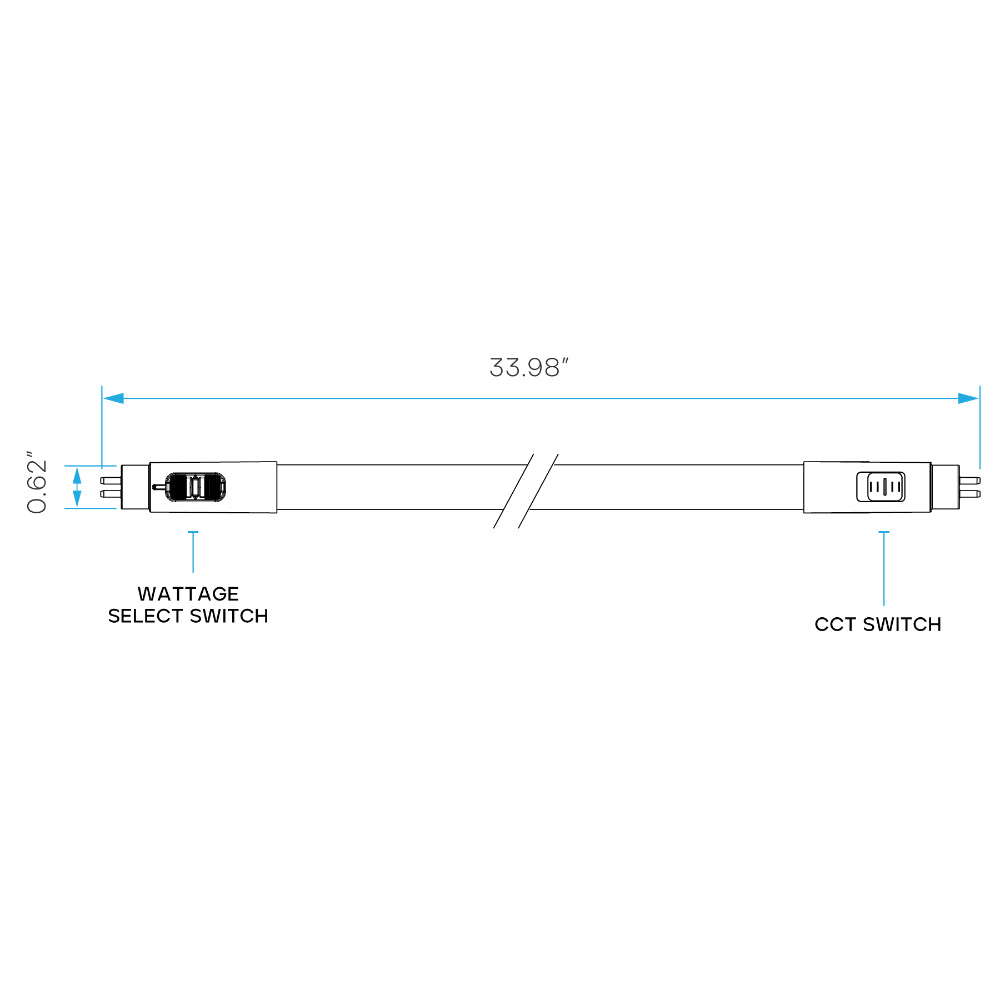 Luxrite 36" T5 Bypass Ballast - 4CCT & 3 Wattage Selectable LED Lamp Additional Image 2