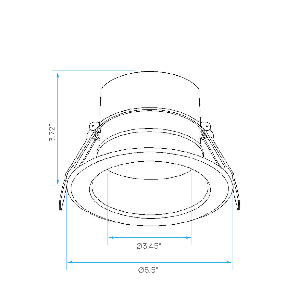 Luxrite 4" 5 CCT & 3 Wattage Selectable - Universal Voltage/Dual Dimming Commercial Downlight Additional Image 1