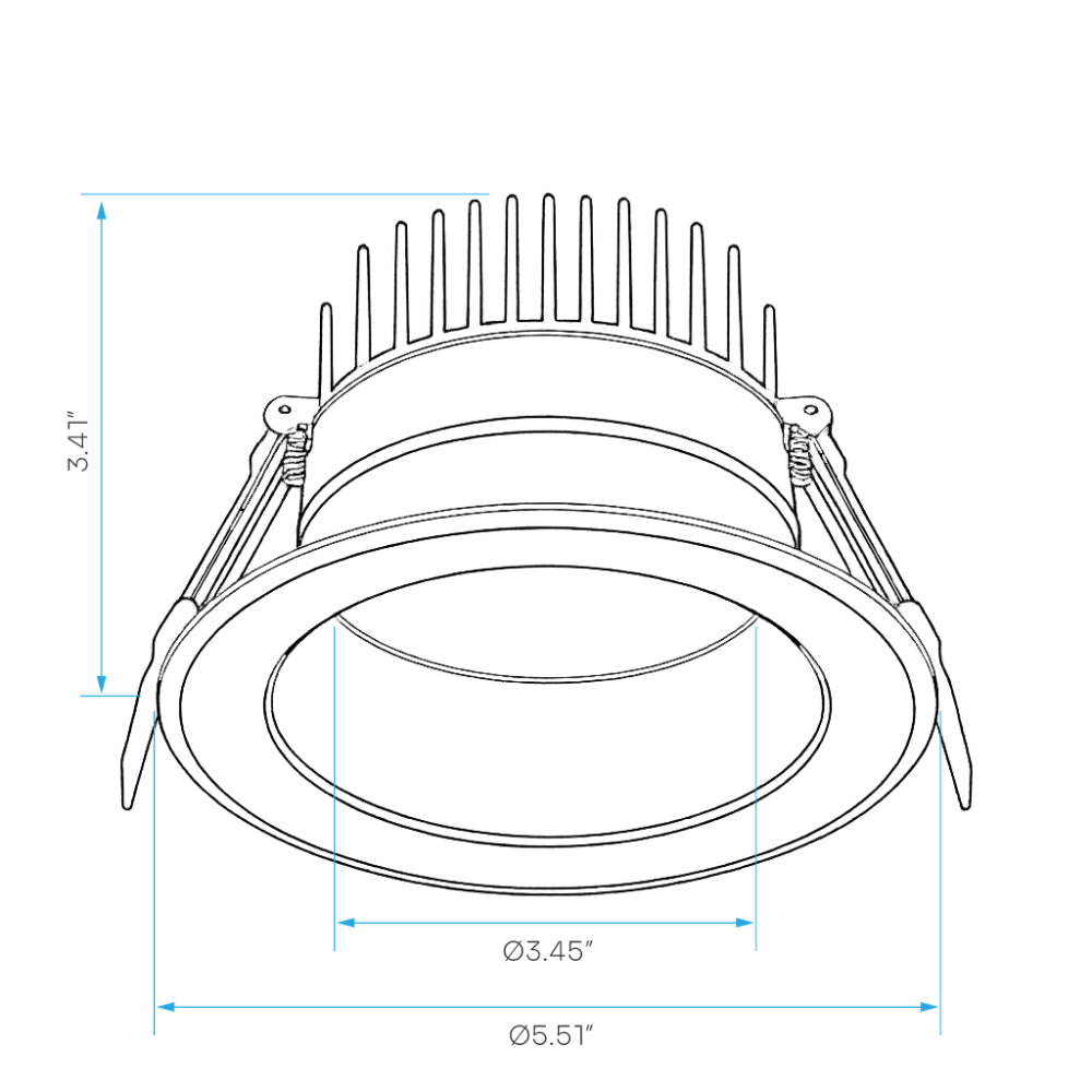Luxrite 4" 5 CCT & 3 Wattage Selectable - Universal Voltage/Dual Dimming High Output Commercial Downlight Additional Image 1