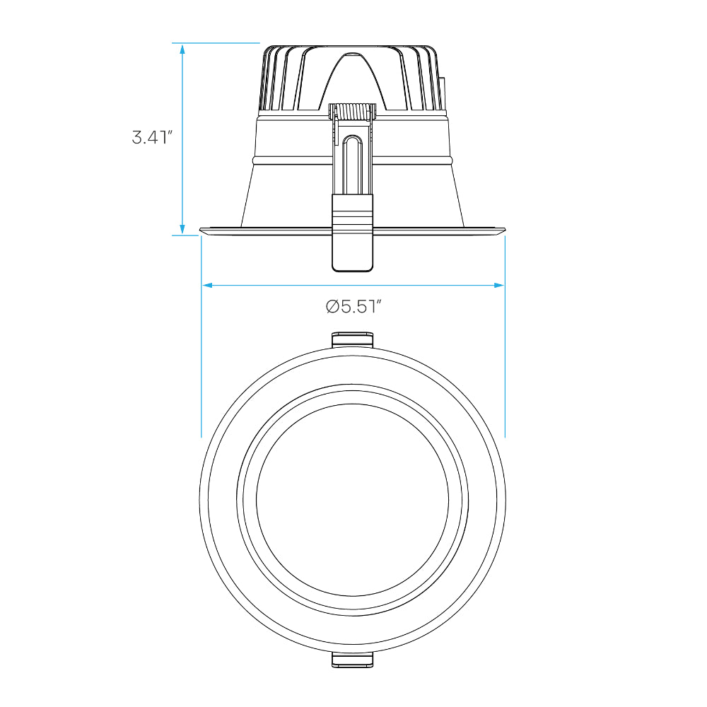Luxrite 4" 5 CCT & 3 Wattage Selectable - Universal Voltage/Dual Dimming High Output Commercial Downlight Additional Image 4