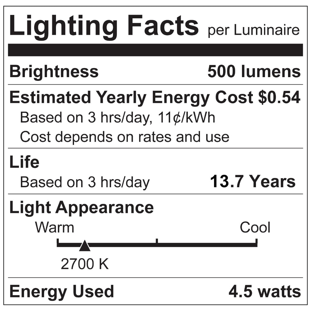 Luxrite 4.5W E12 Crystal Filament Chandelier Bulb 4