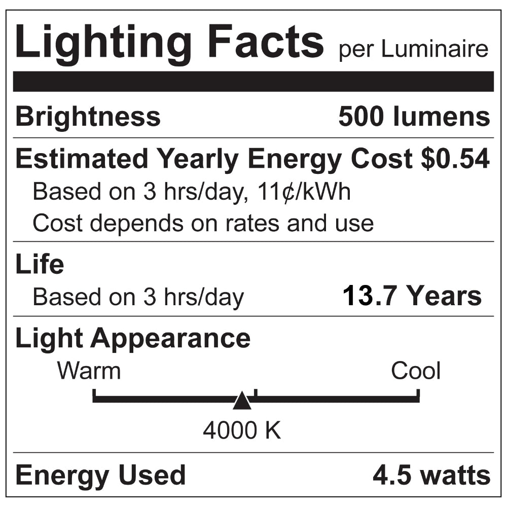 Luxrite 4.5W E12 Crystal Filament Chandelier Bulb 6