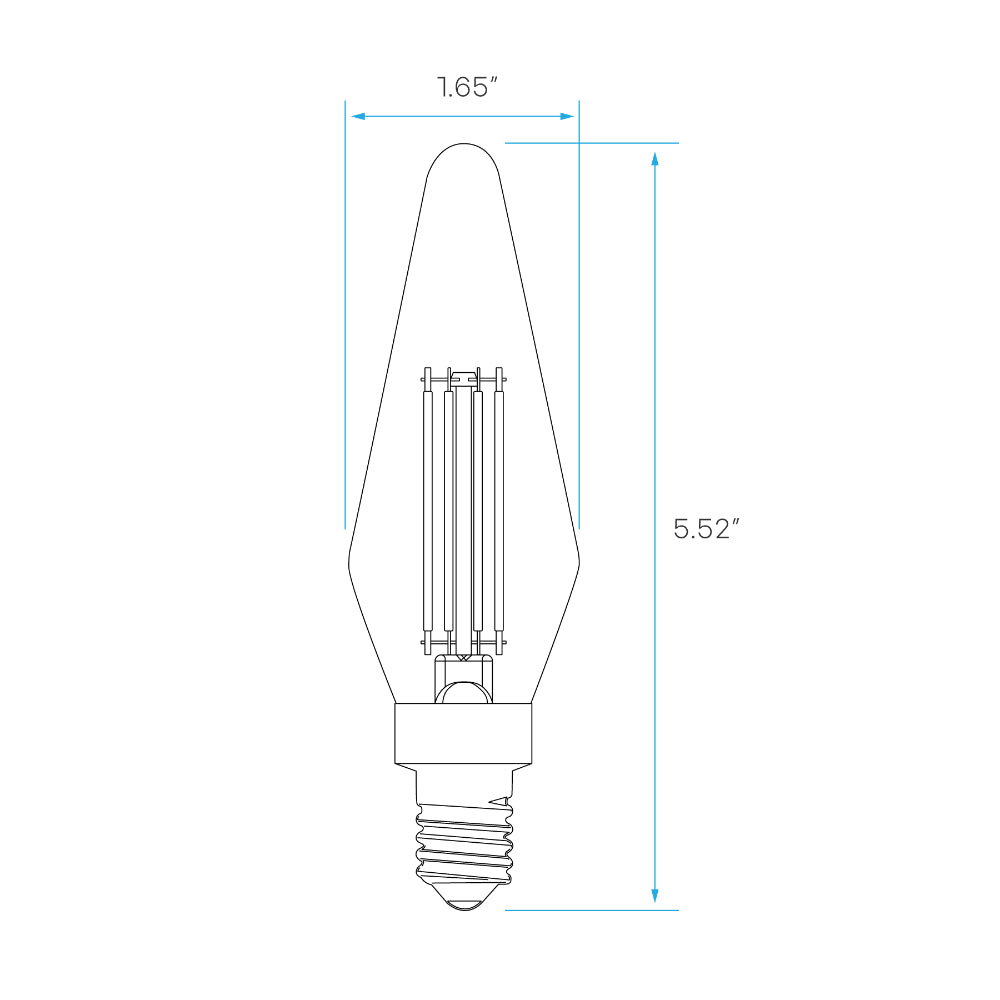 Luxrite 4.5W E12 Crystal Filament Chandelier Bulb 8