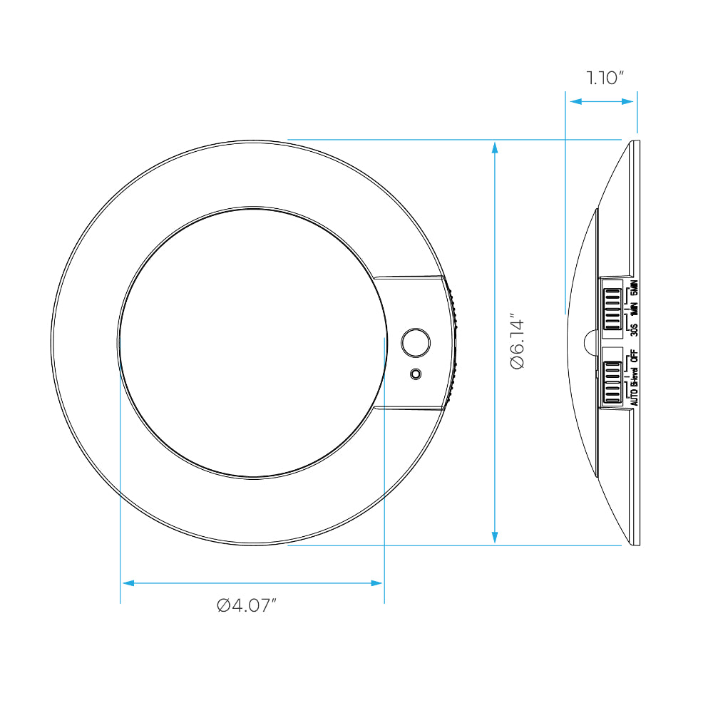 Luxrite 4" Adjustable PIR Sensor Bi-Level Disk Light - CCT Selectable Additional Image 3