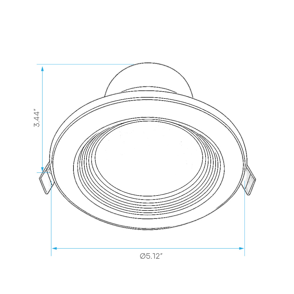 Luxrite 4" Baffled CCT & Wattage Selectable Universal Voltage Dual Dimming Commercial Downlight Additional Image 1