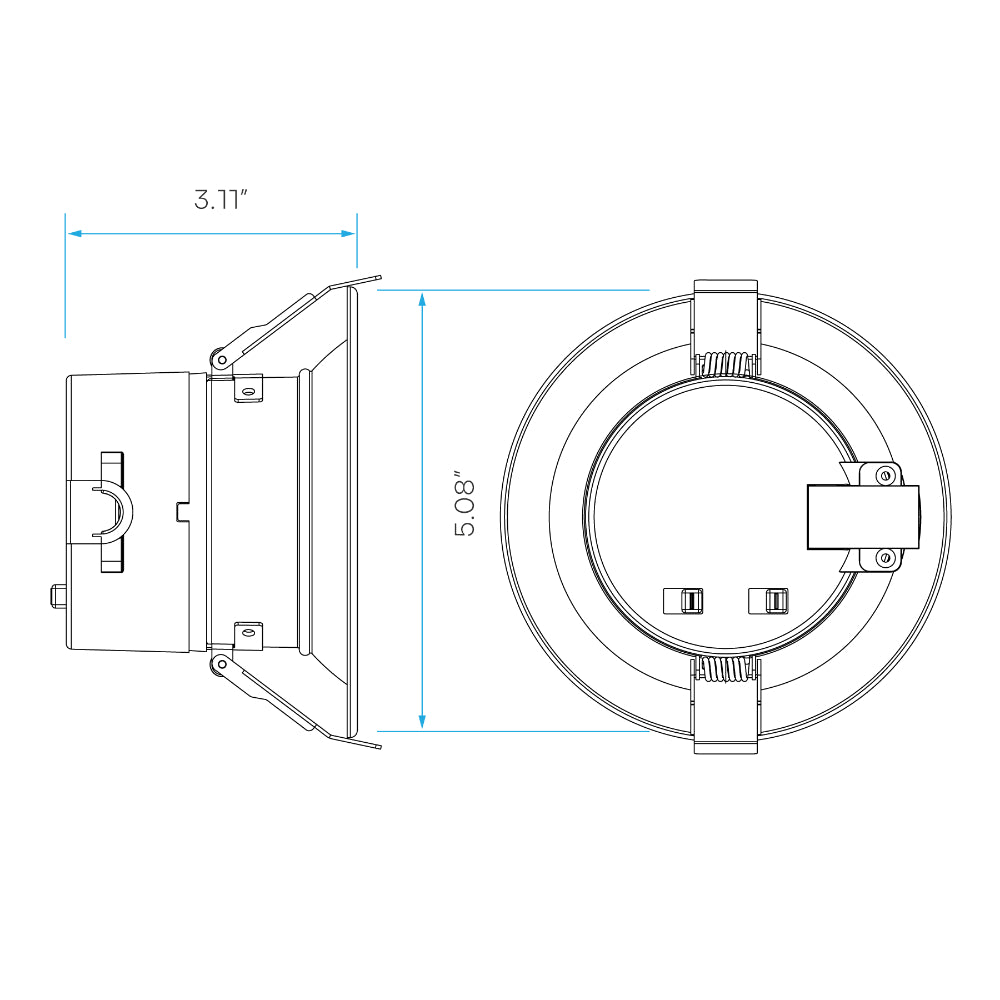 Luxrite 4" Baffled CCT & Wattage Selectable Universal Voltage Dual Dimming Commercial Downlight Additional Image 5