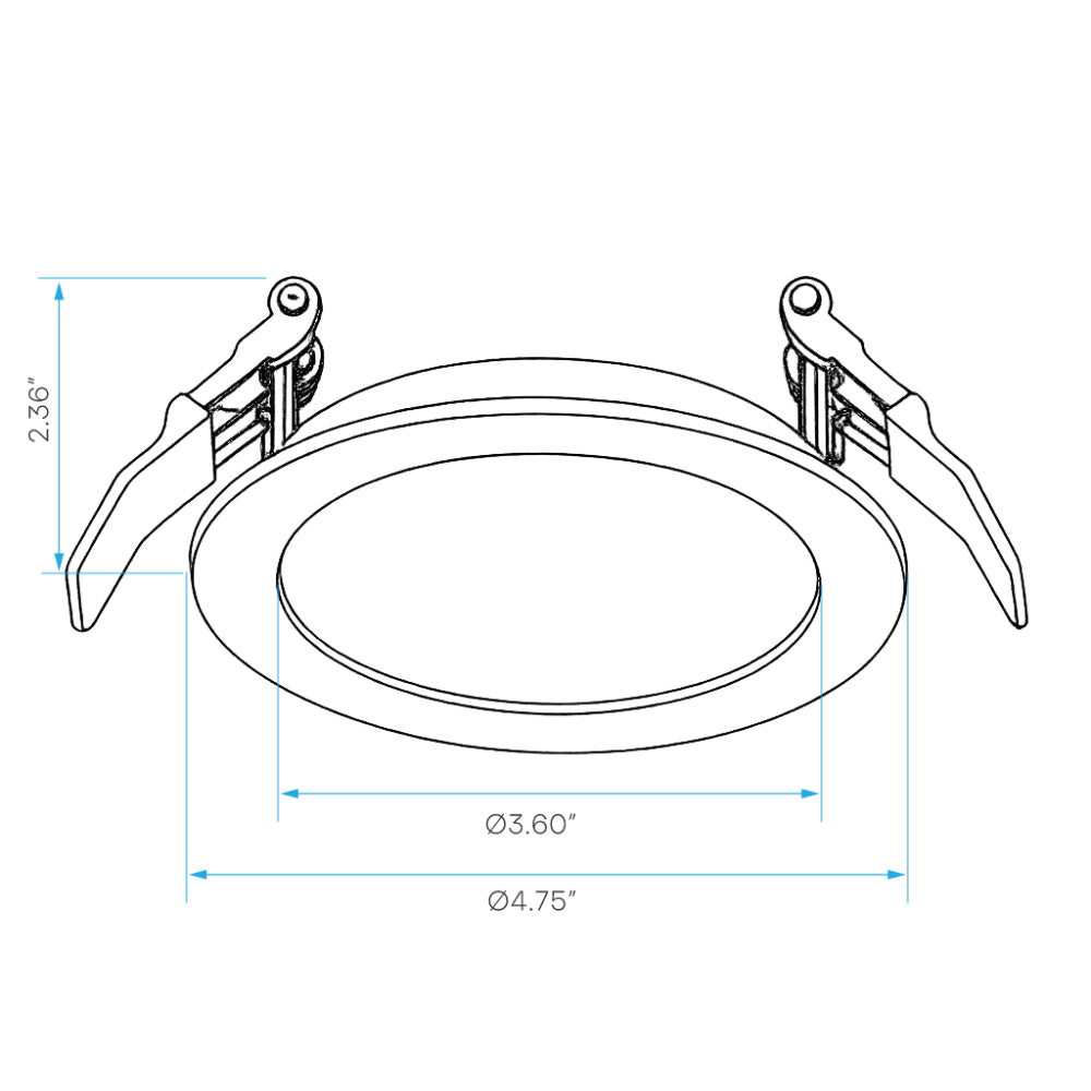 Luxrite 4" Fire Rated Canless Wafer Spotlight - 5 CCT Selectable Additional Image 1