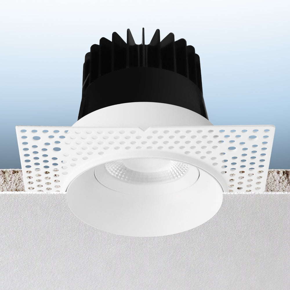 Luxrite 4" Gimbal Push N' Lock Trimless Spotlight - CCT Selectable Dual Dimming/Universal Voltage