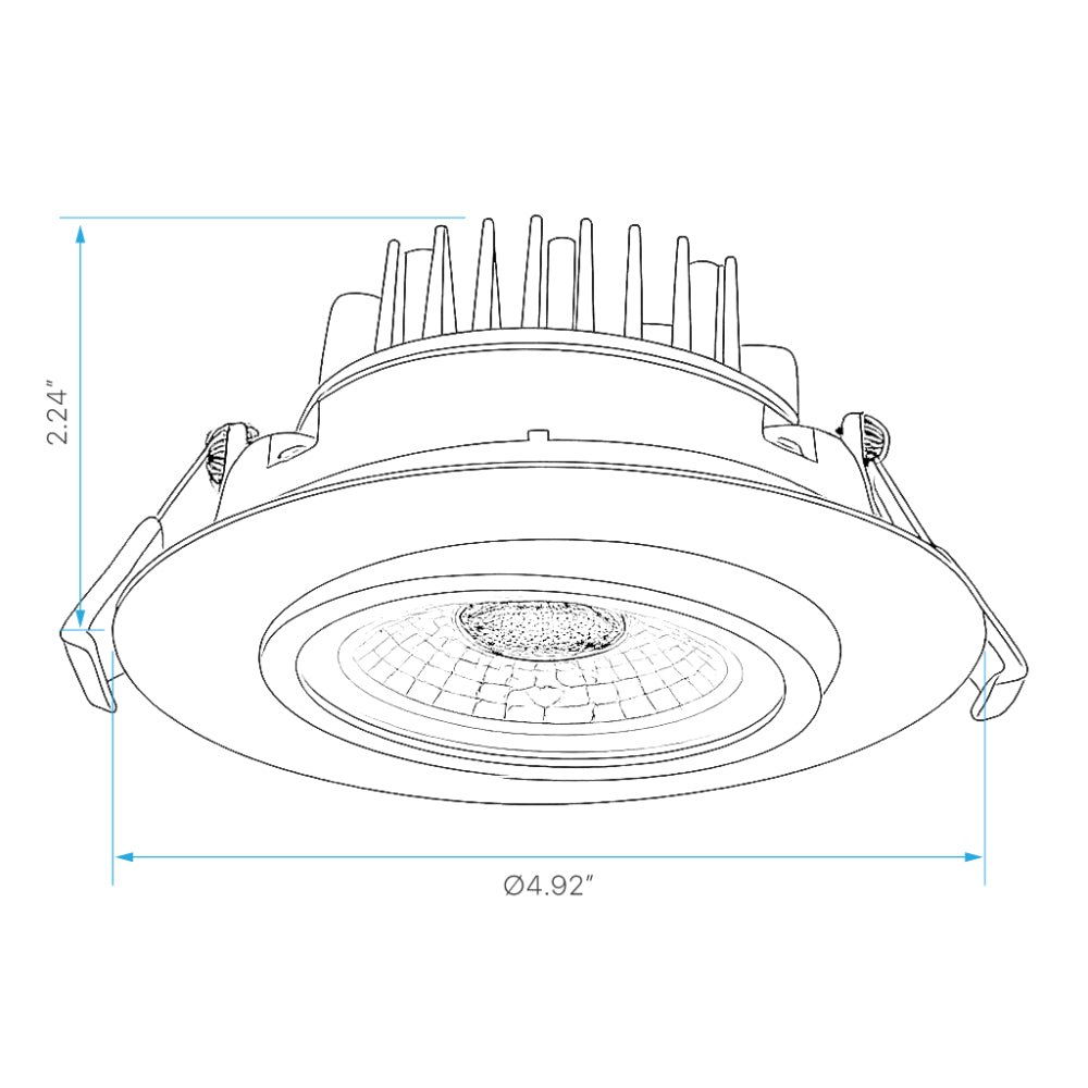 Luxrite 4" Gimbal Round 5CCT Black Canless Spotlight Additional Image 1