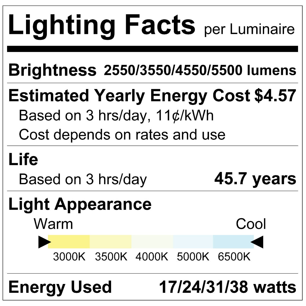 Luxrite 4' Linkable Linear Wrap - 5CCT & 4 Wattage Selectable Additional Image 4