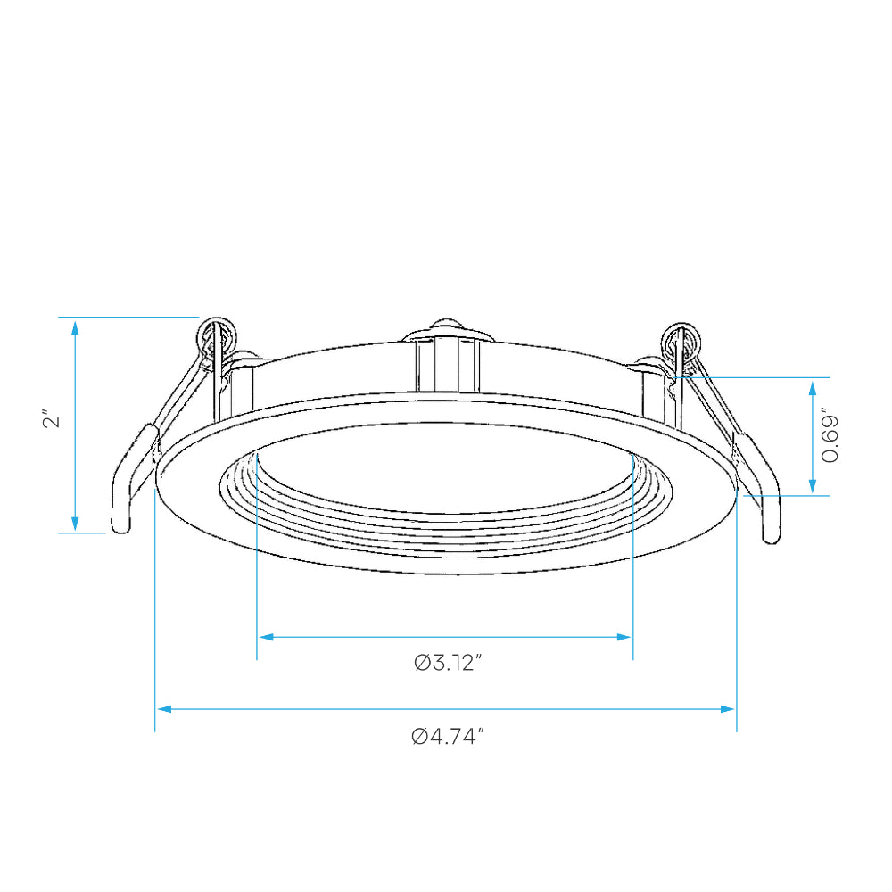 Luxrite 4" Mini Panel Round 5CCT Baffled Canless Wafer Spotlight Additional Image 1