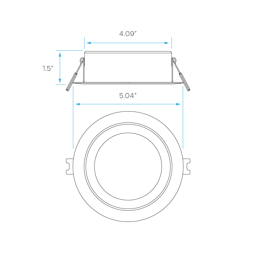 Luxrite 4" Mini Panel Round 5CCT Ho Gimbal Canless Wafer Spotlight Additional Image 4
