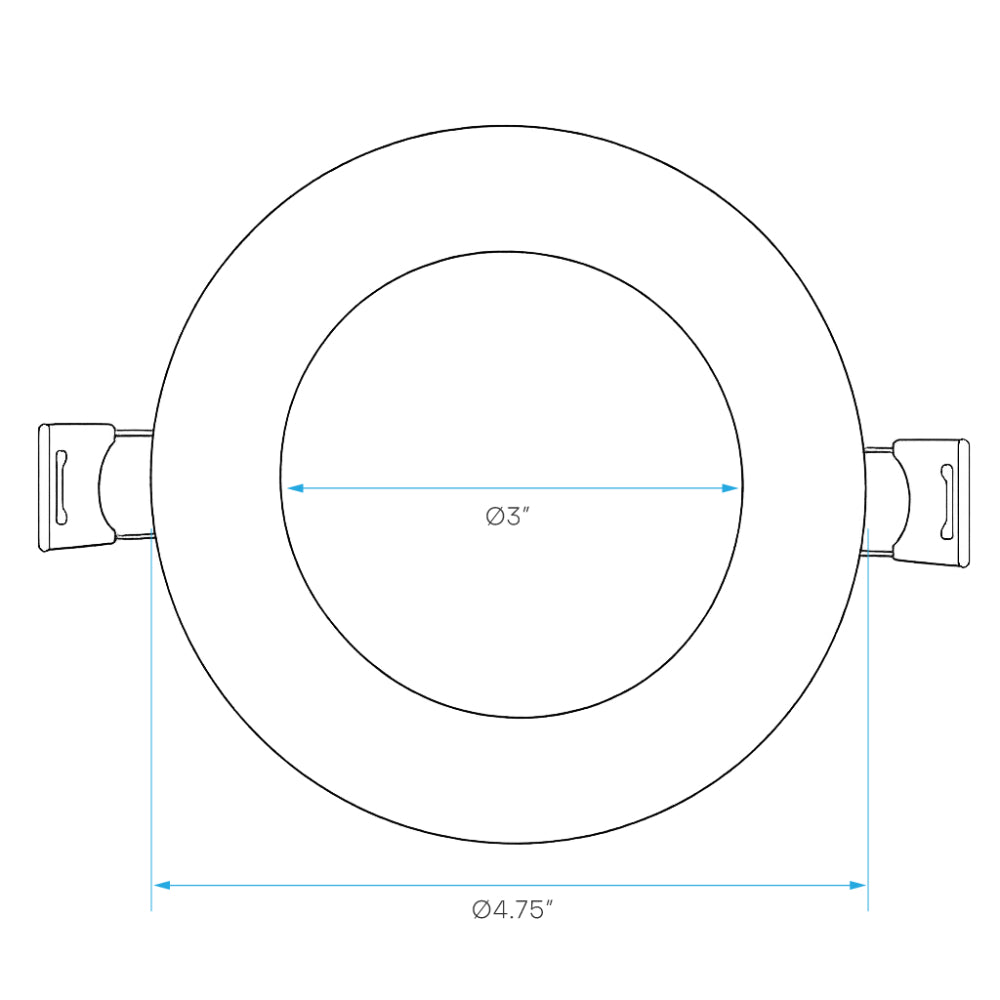 Luxrite 4" Mini Panel Round 5CCT Smooth Canless Wafer Spotlight Additional Image 1