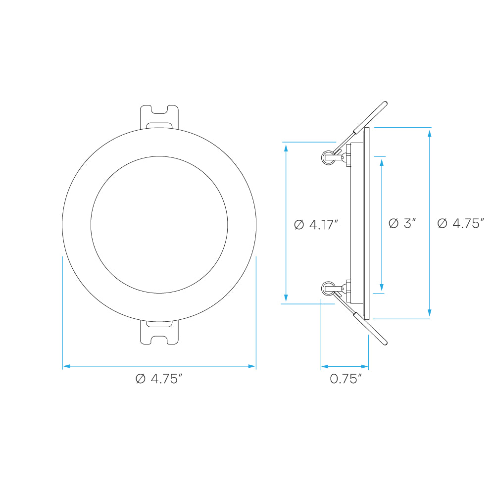 Luxrite 4" Mini Panel Round 5CCT Smooth Canless Wafer Spotlight Additional Image 5