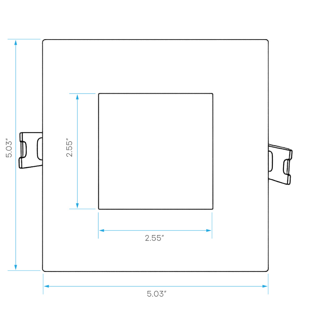 Luxrite 4" Mini Panel Square 5CCT High Output Smooth Canless Wafer Spotlight Additional Image 1
