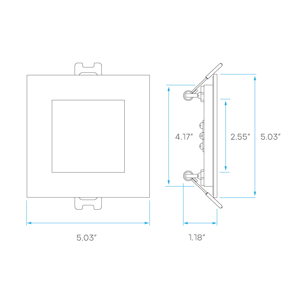 Luxrite 4" Mini Panel Square 5CCT High Output Smooth Canless Wafer Spotlight Additional Image 5